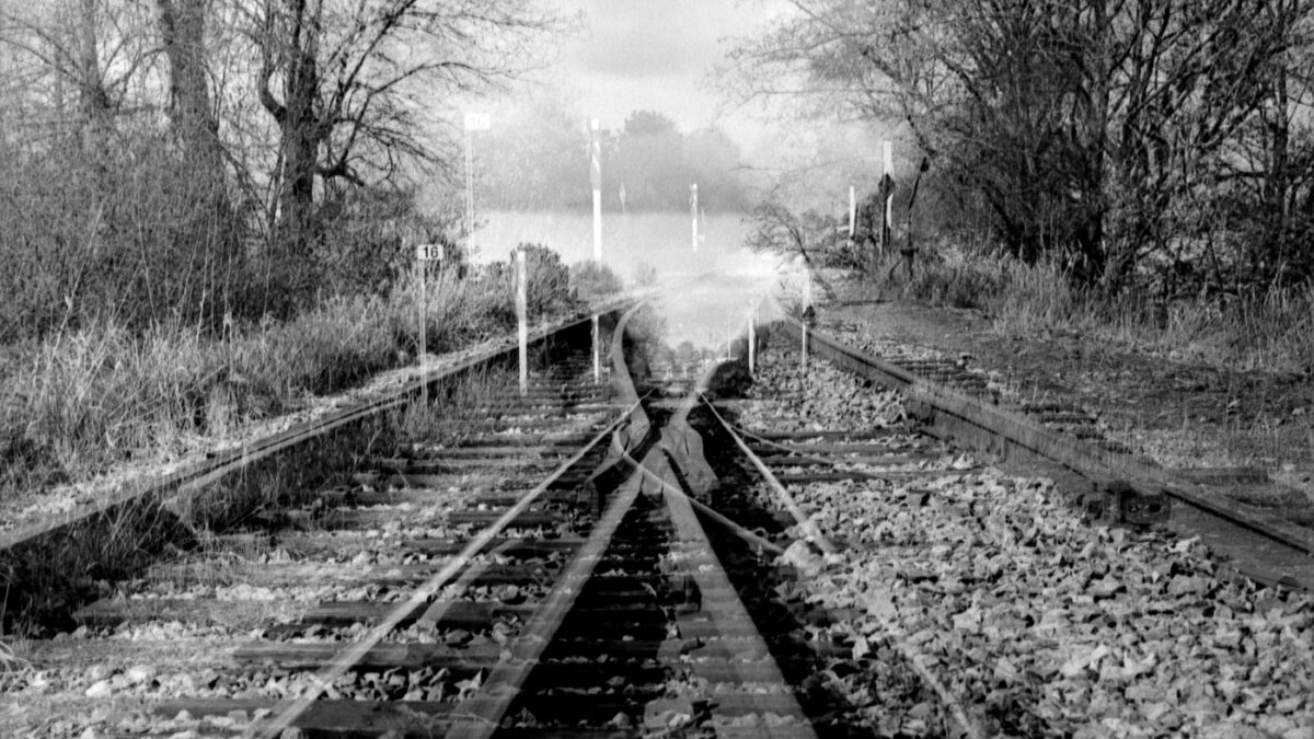 blurry train tracks