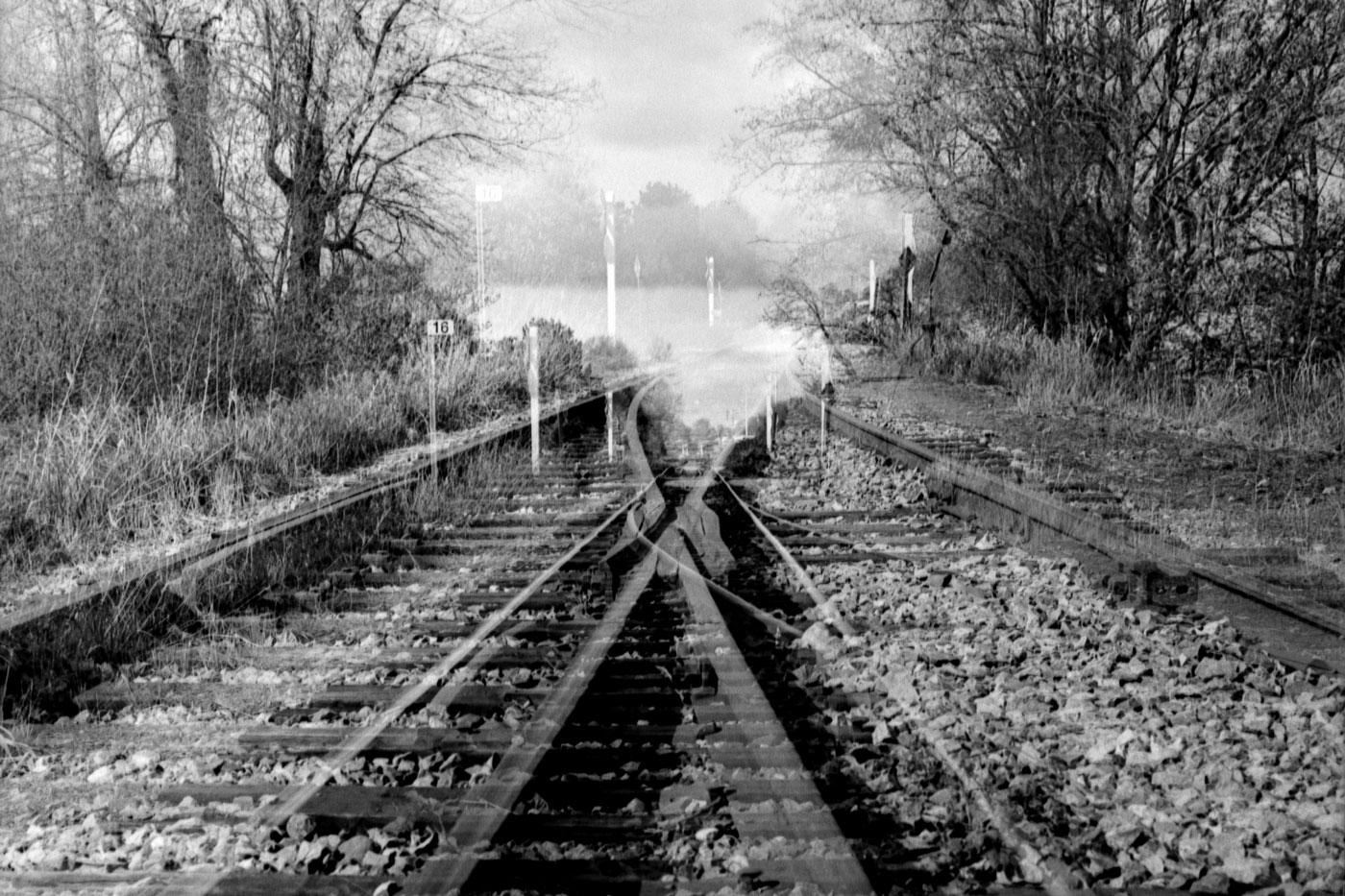 blurry train tracks